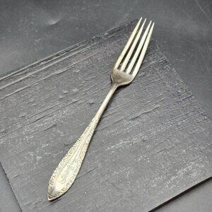 1847 Rogers Bros A1 Vintage Ornate Silver-Plated Fork Engraved Monogram HS277